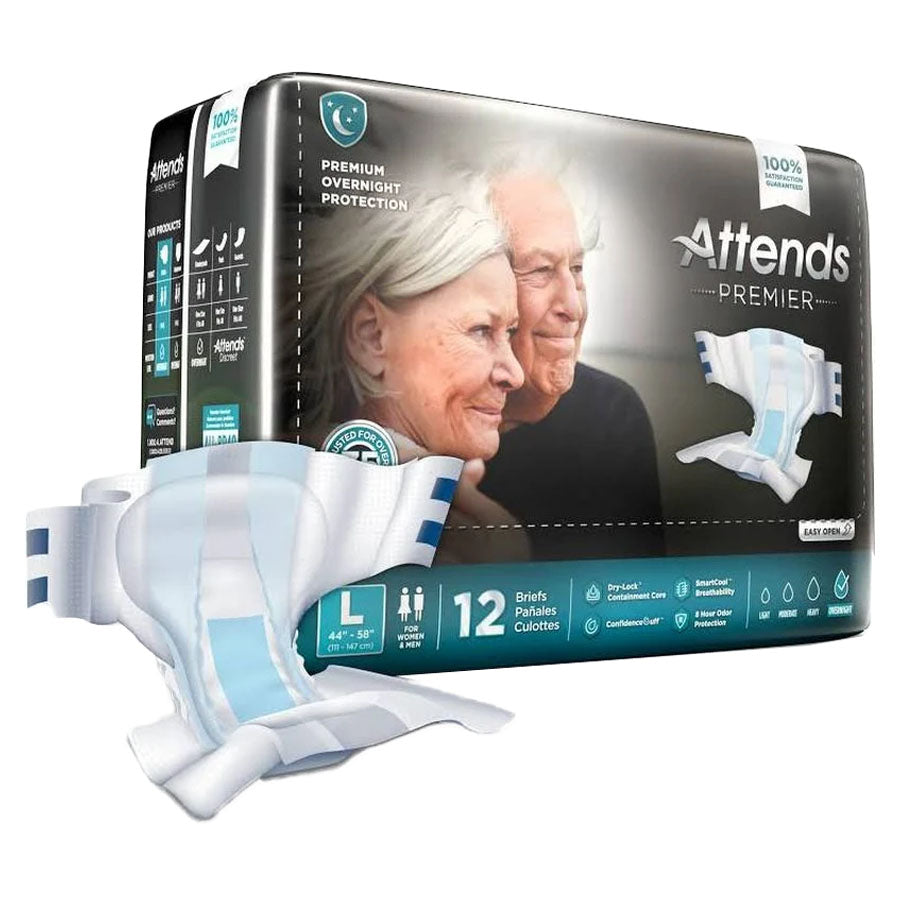 Attends Premier Brief, Large, 44" - 58" (Case of 48)