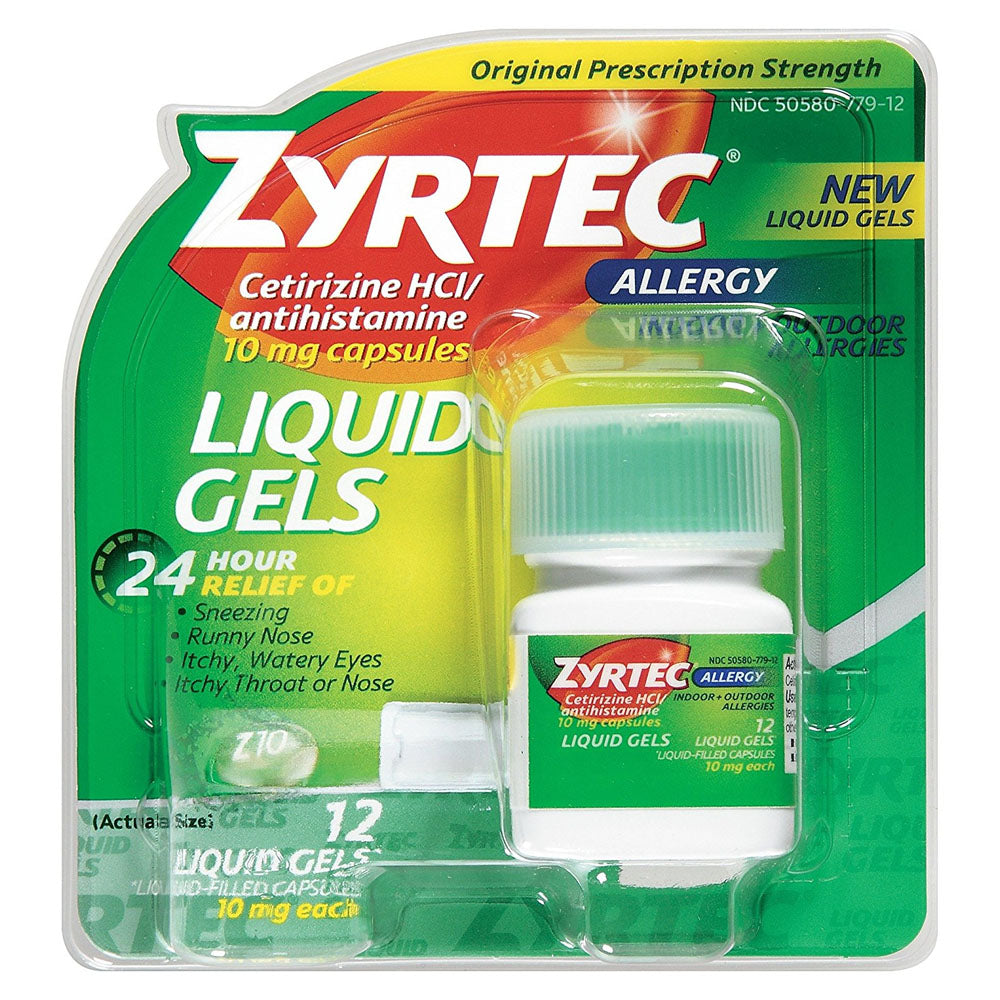 Zyrtec Allergy Liquid Gels, 10 mg Capsule, 25 Count