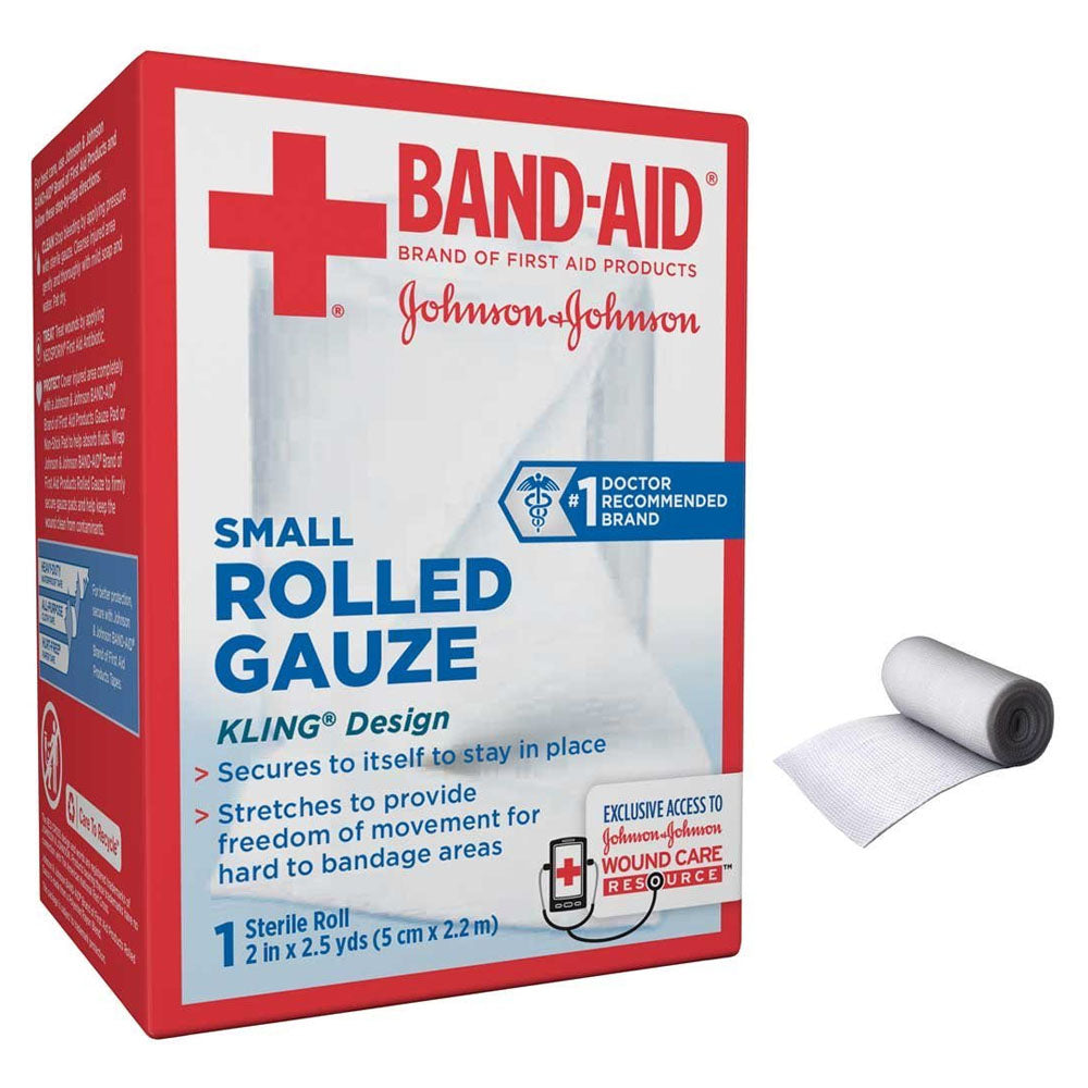 J & J Band-Aid First Aid Rolled Gauze, 2" x 2.5 Yards