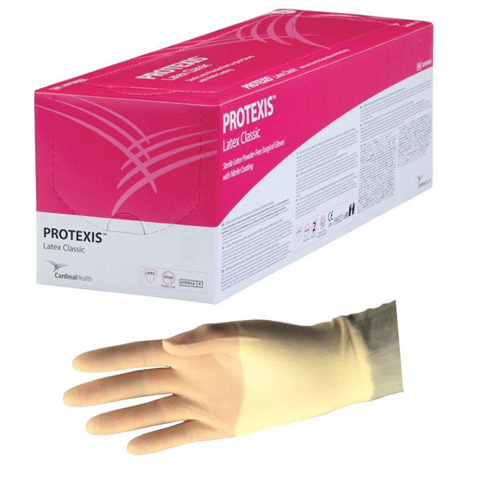 Protexis Latex Classic Surgical Gloves with Nitrile Coating, 9.8 mil, 5.5" (Box of 50)