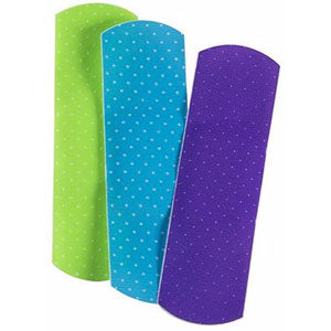 Cardinal Health Sterile Adhesive Plastic Bandage, Neon Design, 3/4" x 3" (Box of 100)