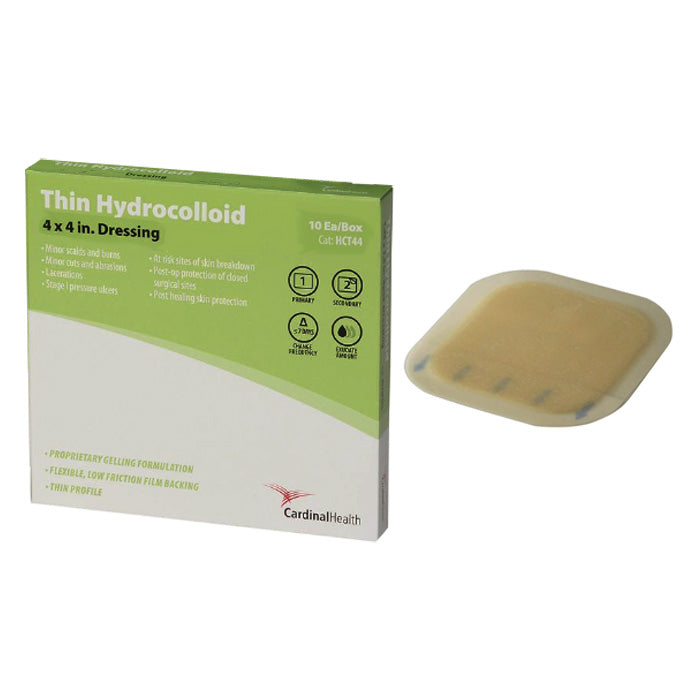 Cardinal Health Thin Hydrocolloid Dressing, 4" x 4" (Box of 10)
