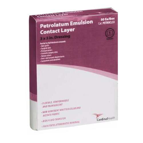 Cardinal Health Petrolatum Emulsion Contact Layer 3" x 3" (Box of 50)