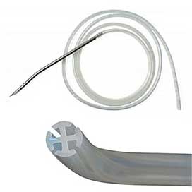 Jackson-Pratt Round Silicone Drain with Trocar, 19 fr, 1/4"