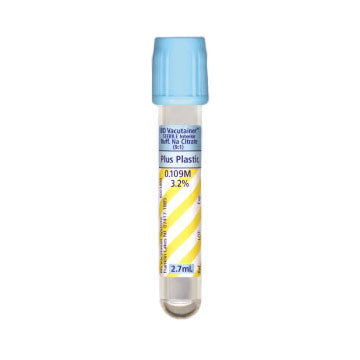 BD Vacutainer Plus Plastic Citrate Tube, 13 x 75mm, 2.7mL (Box of 100)