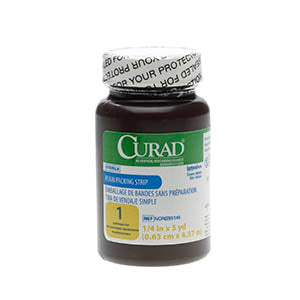 CURAD Sterile Plain Packing Strip 1/4" x 5 yds.
