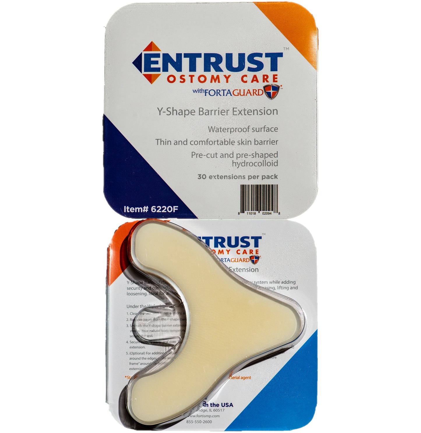 Entrust "Y" Shape Pre-Cut Barrier Extensions With Fortaguard, Latex-Free (Box of 30)