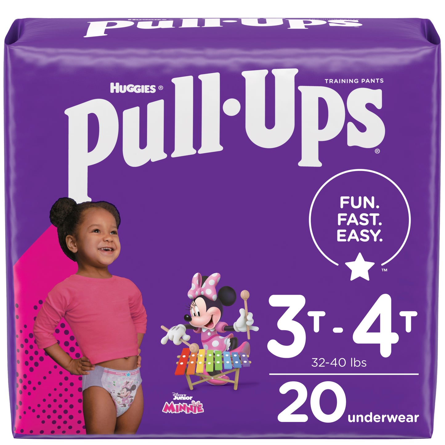 Pull-Ups Learning Designs Girls' Training Pants, 3T-4T, 20 Ct (Case of 80)