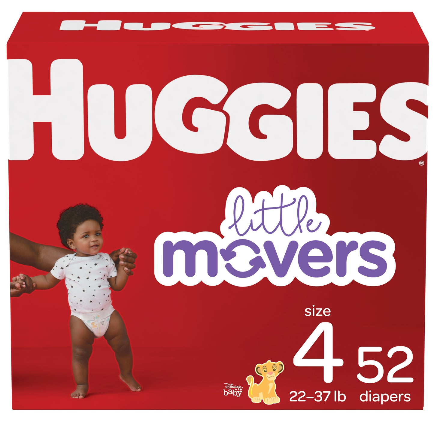 Huggies Little Movers Diapers, Size 4, Big Pack, 52 Count, Replaces Item 6949709 (Case of 52)