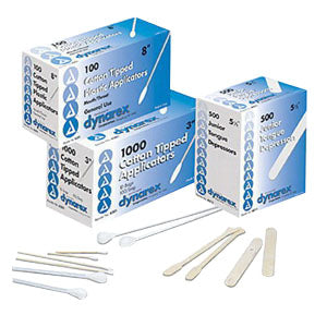 Dynarex Cotton Tip Wood Applicators, Non-Sterile 6" (Box of 1000)