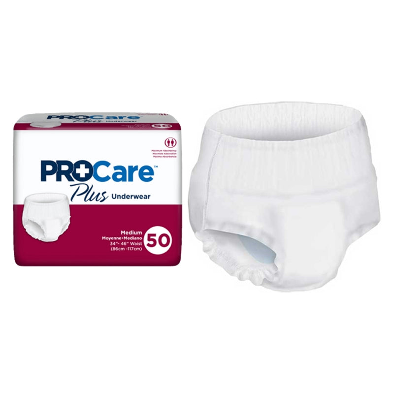 PROCare Plus Protective Underwear, Medium, 34" - 46" (Package of 25)
