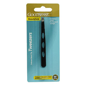 Deluxe Tweezers with Slant Tip, Black