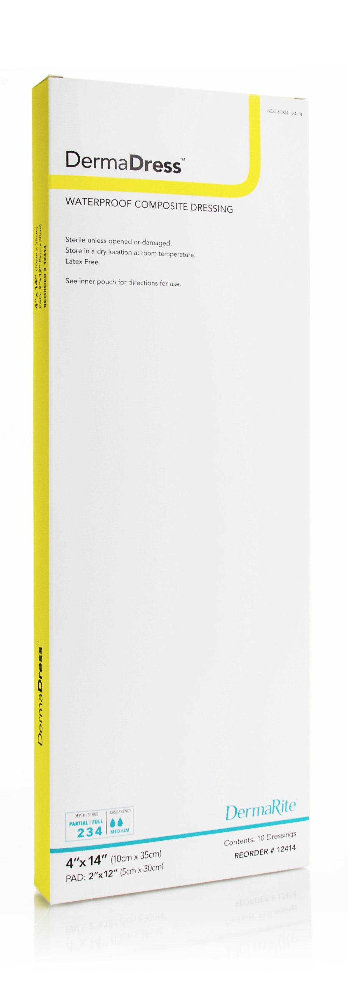 DermaDress Waterproof Composite Dressing, 4" x 14"