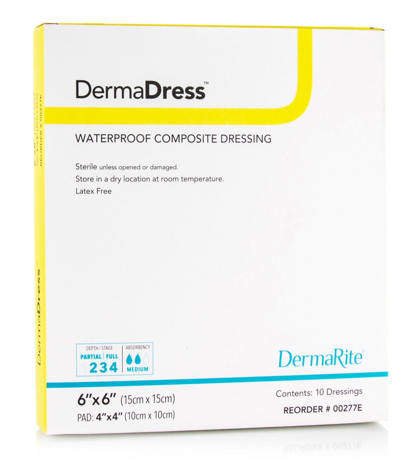 DermaDress Waterproof Composite Dressing 6" x 6" (Box of 10)