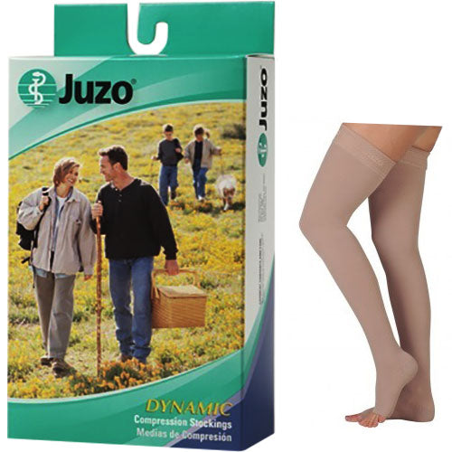 Dynamic Thigh-High with Silicone Border, 30-40, Petite, Open, Beige, Size 1 (Package of 2)