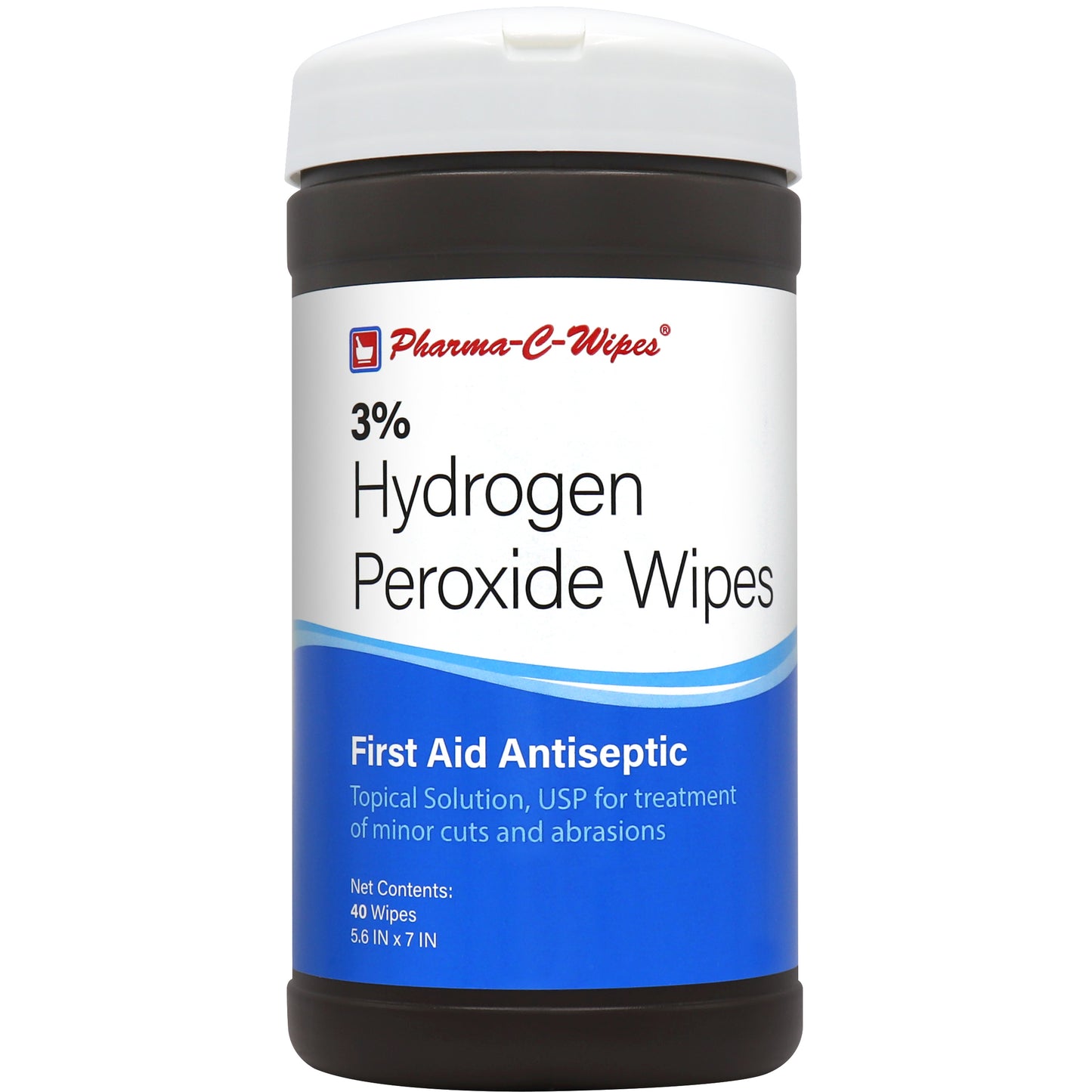 Pharma-C-Wipes 3% Hydrogen Peroxide First Aid Wipe, 40 ct