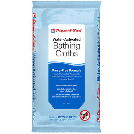 Rinse-Free Bathing Cloths, Mildly Scented, 10 Count (Package of 10)
