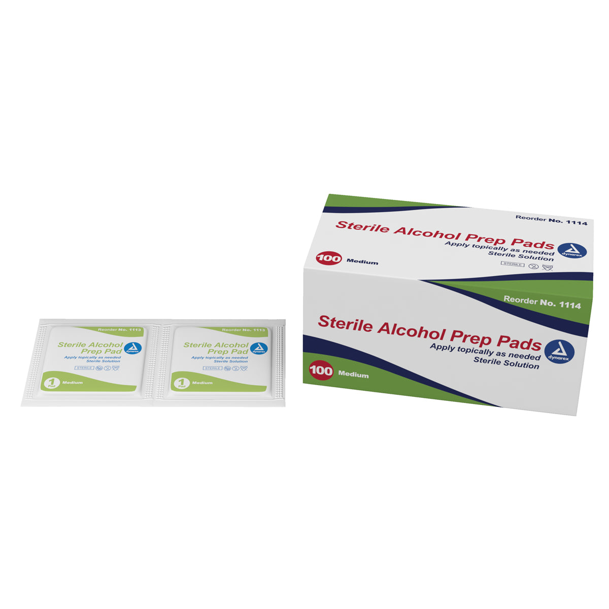 Alcohol Prep Pad Sterile, Medium (100 count) (Box of 100)