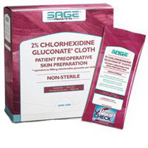 2% Chlorhexidine Gluconate Cloth, 7-1/2" x 7-1/2" (Case of 48)