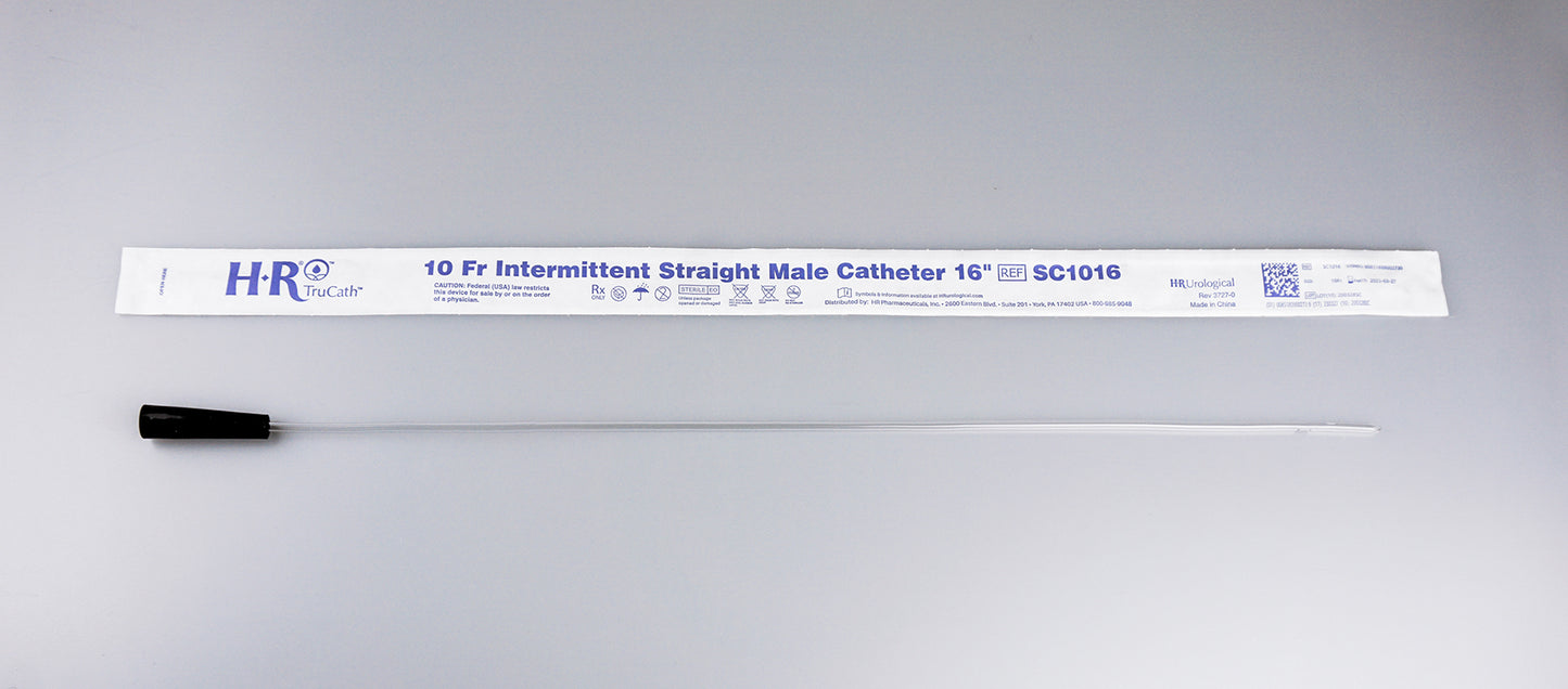 TruCath Intermittent Straight Catheter, Male, 10FR, 16"