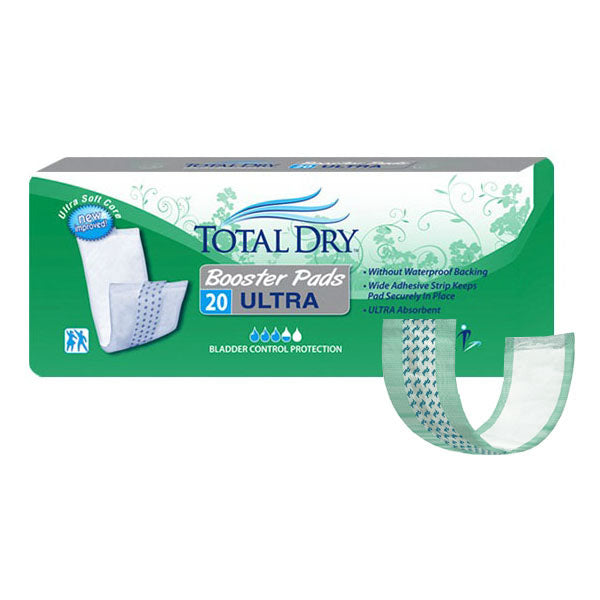 TotalDry Ultra Booster Pads, 13" Long (Case of 180)