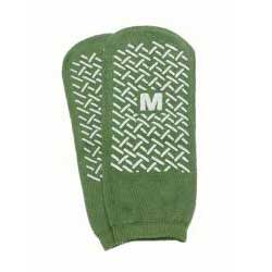 Single Tread Patient Safety Footwear with Terrycloth Exterior, 2X-Large, Green (Package of 2)