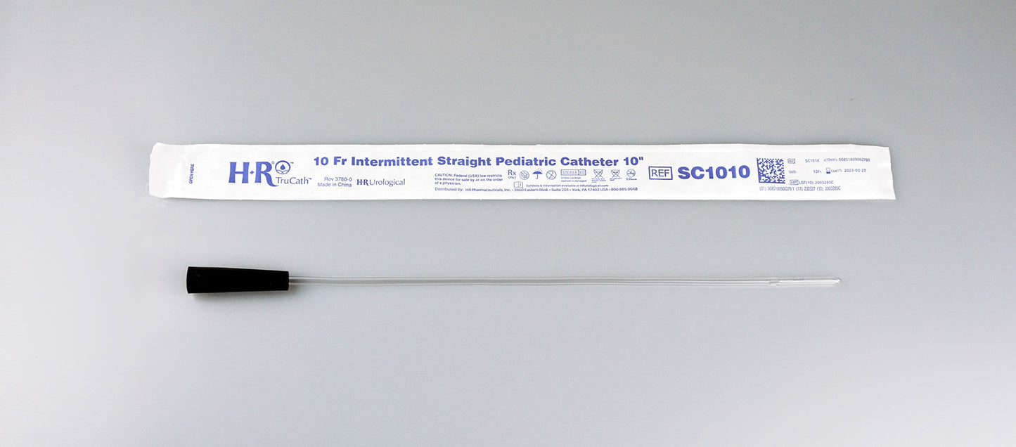 TruCath Intermittent Straight Catheter, Pediatric, 10FR, 10" (Box of 30)
