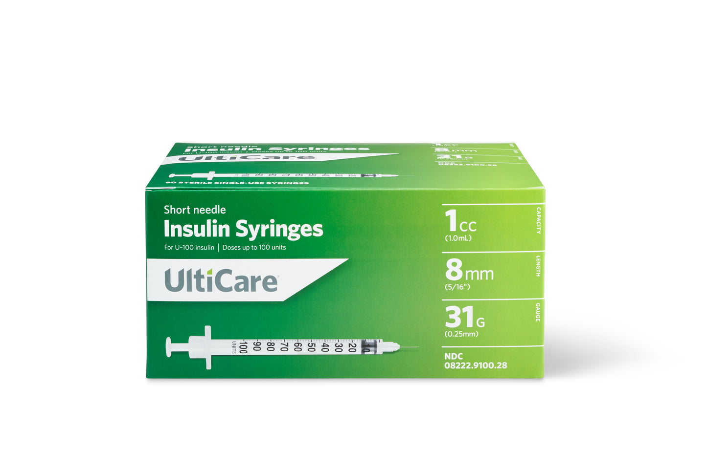 UltiCare Syringe 31G x 5/16", 1 mL (90 Count) (Box of 90)