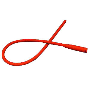 AMSure Male Red Rubber Urethral Catheter 14 Fr 16" (Case of 100)