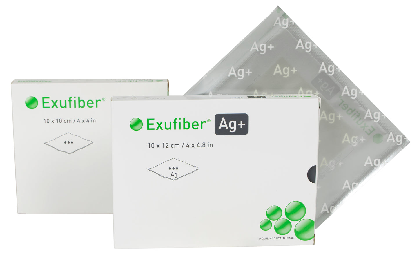 Exufiber Ag+ Silver Gelling Fiber Wound Dressing, 8" x 12"