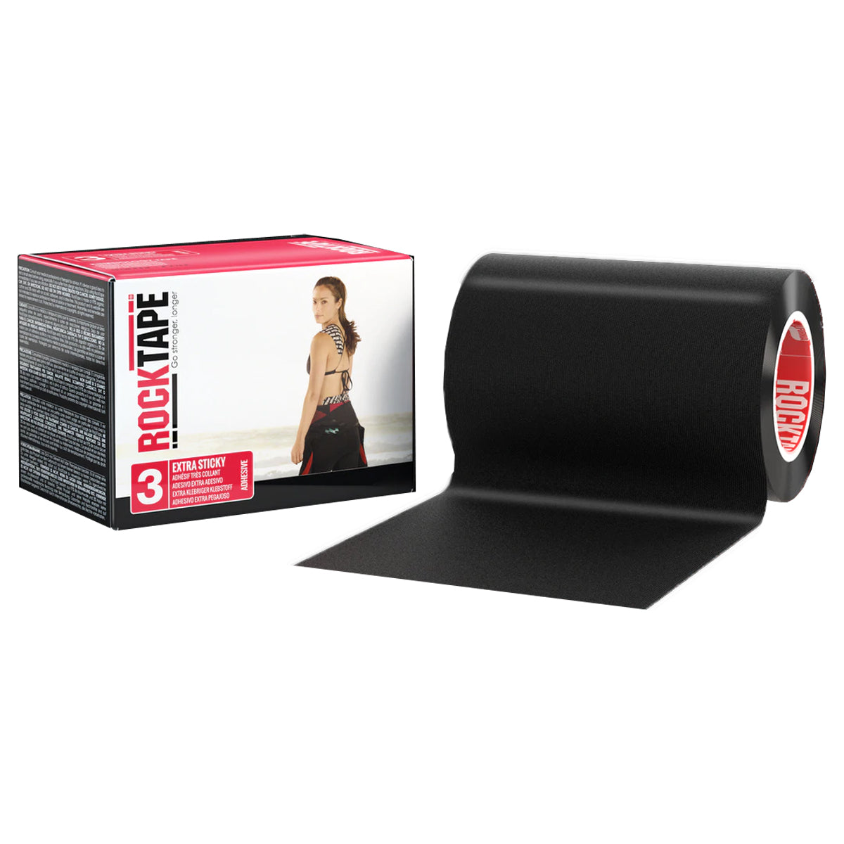 RockTape Mini Big Daddy H2O Kinesiology Tape, 4" x 16.4' Roll, Medical, Black