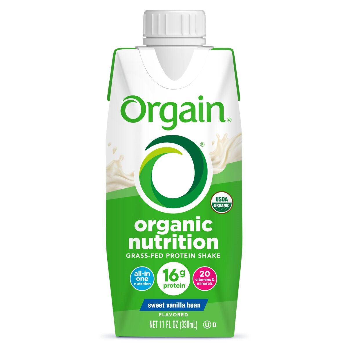 Orgain Organic Nutrition All-in-One Nutritional Shake, Sweet Vanilla Bean, 11 fl oz