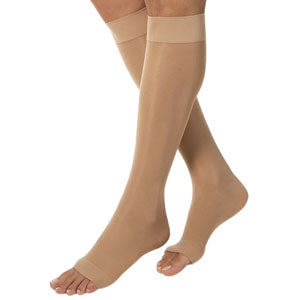 120C Sheer Fashion Calf, 15-20mmHg, Open Toe, Size C, Suntan