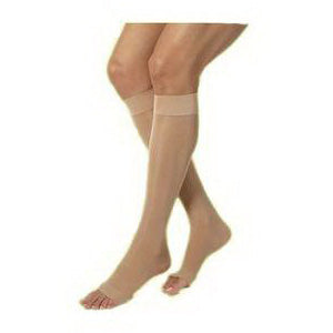 863C Essential Opaque Calf with Grip-Top, 30-40mmHg, Open Toe, Large, Short, Crispa