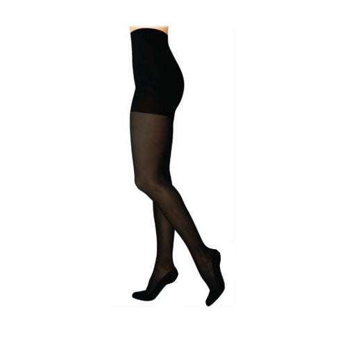 842P Style Soft Opaque Pantyhose, 20-30mmHg, Women's, Large, Long, Black