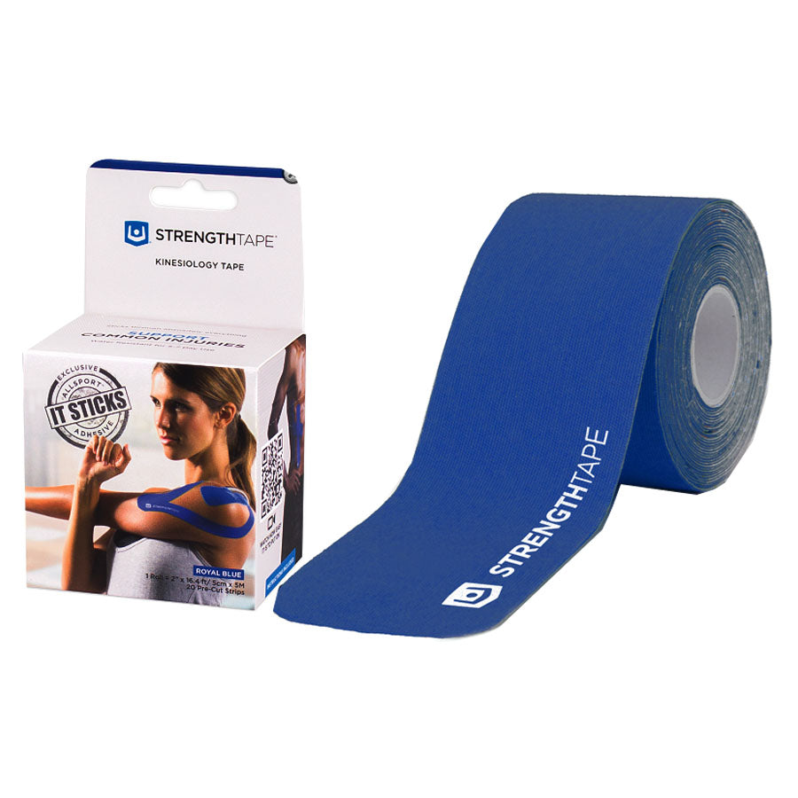 StrengthTape Kinesiology Tape 5M Precut Roll, Royal Blue, 16'4" L x 2" W