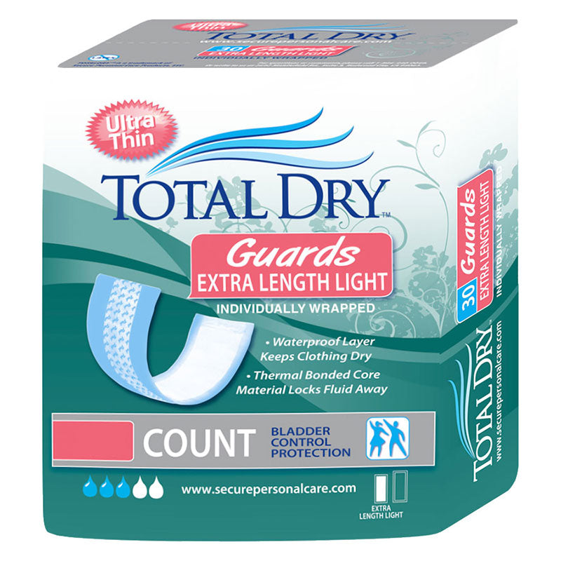 TotalDry Extra Length Guards Light, 3.5" x 11" (Case of 180)