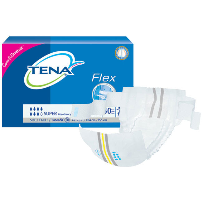 TENA ProSkin Flex Super Belted Incontinence Briefs, Size 20, 41" - 61" Waist (Package of 30)