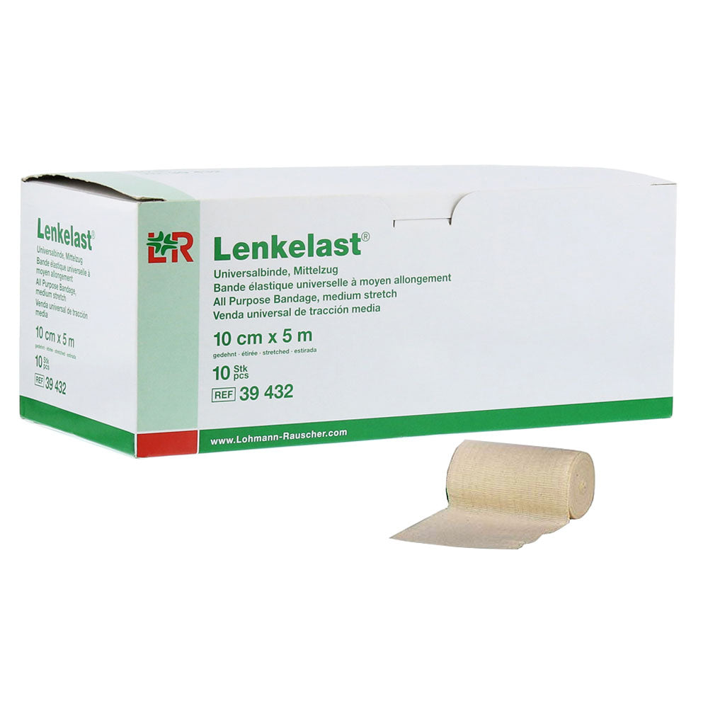 Lenkelast All Purpose Medium Stretch Bandage, 4 x 5.5 yds Stretched (Box of 12)