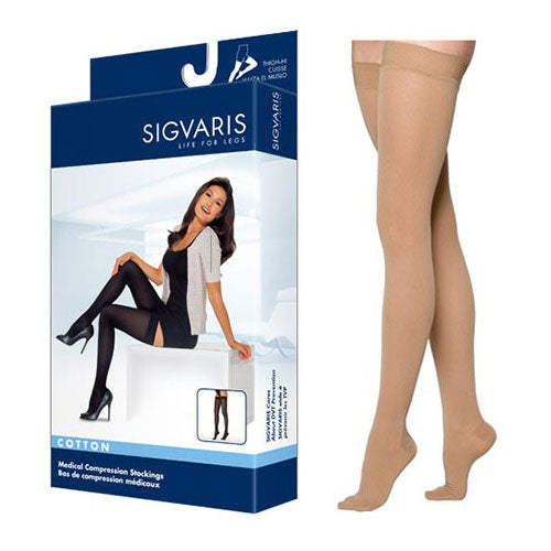 232N Essential Cotton Thigh, 20-30mmHg, Women's, Small Long, Crispa