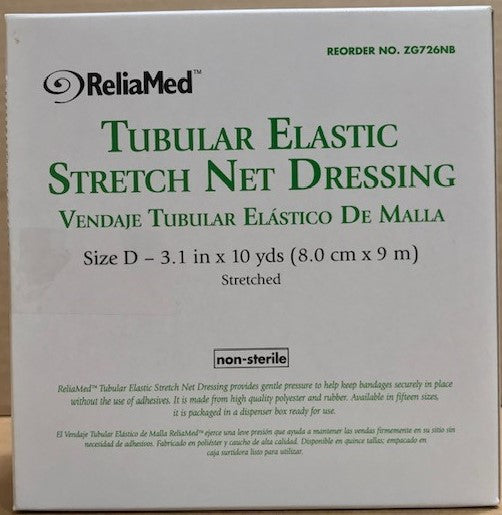 ReliaMed Tubular Elastic Stretch Net Precut Dressing, Size D, 3.1" x 10 yds.
