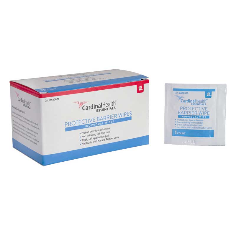 Cardinal Health Essentials Skin-Prep Protective Barrier Wipe 1-1/4" x 3" (Box of 75)