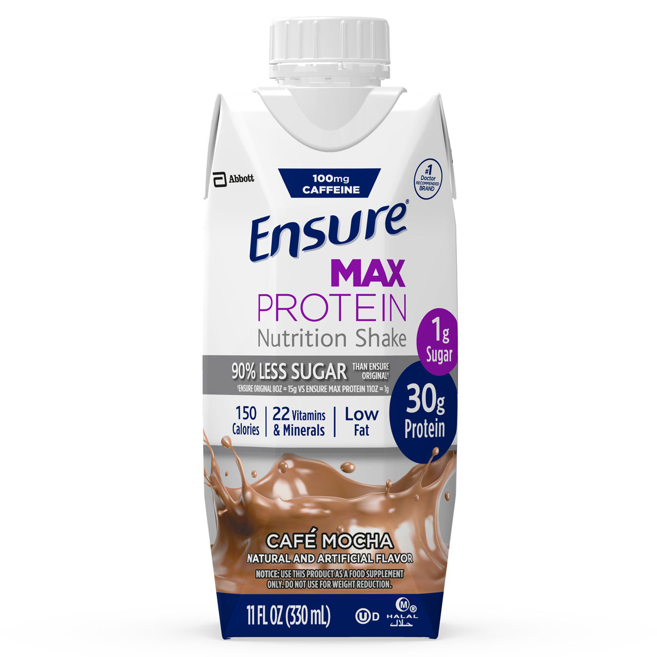 Ensure Max Protein, Cafe Mocha, Ready-to-Drink, 11 oz, Retail (Package of 4)