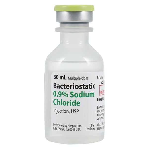 Pfizer Bacteriostatic Sodium Chloride 0.9% Injection 30 mL NDC#00409196607