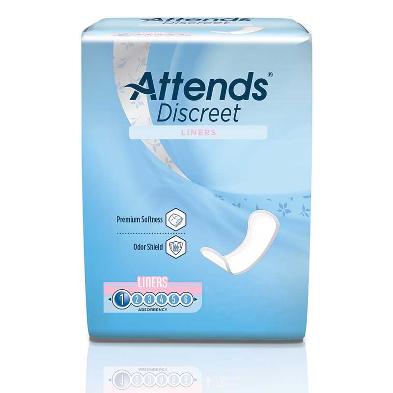 Attends Discreet Panty Liners 6" Long (Case of 672)