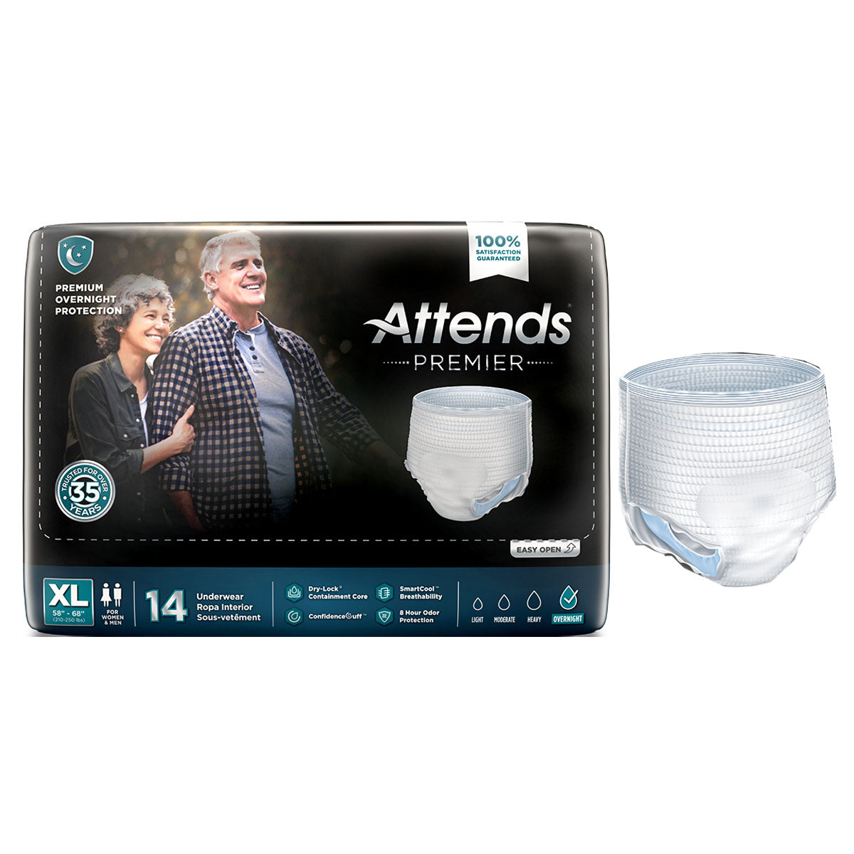 Attends Premier Underwear, X-Large 56" - 68" (Case of 56)