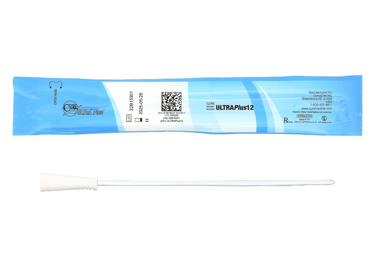 Cure Ultra Plus, 8" Female, Straight Tip, 12 FR (Box of 30)