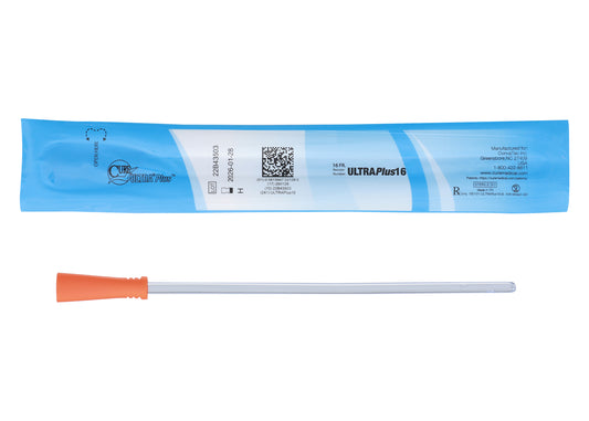 Cure Ultra Plus, 8" Female, Straight Tip, 16 FR (Box of 30)