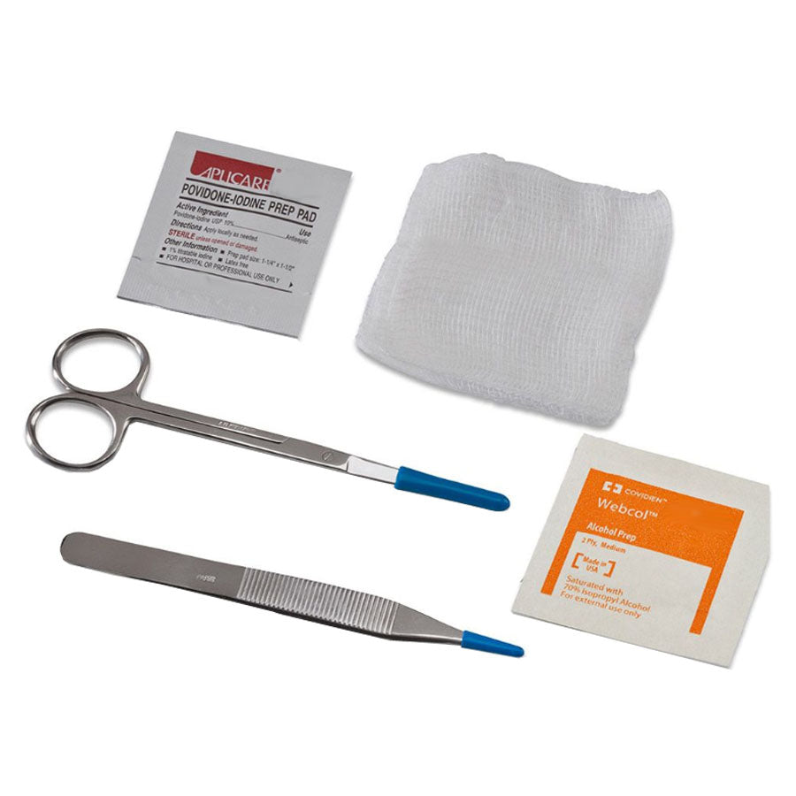 Presource Suture Removal Kit with Littauer Scissors and Plastic Fine-Point Forceps
