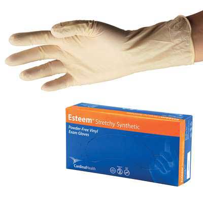 Cardinal Health Clear Vinyl Exam Gloves,X- Large, DINP-Free (Box of 130)
